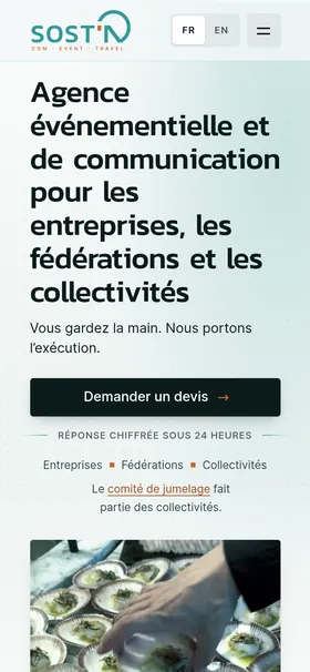 Le site de SOST'N sur téléphone